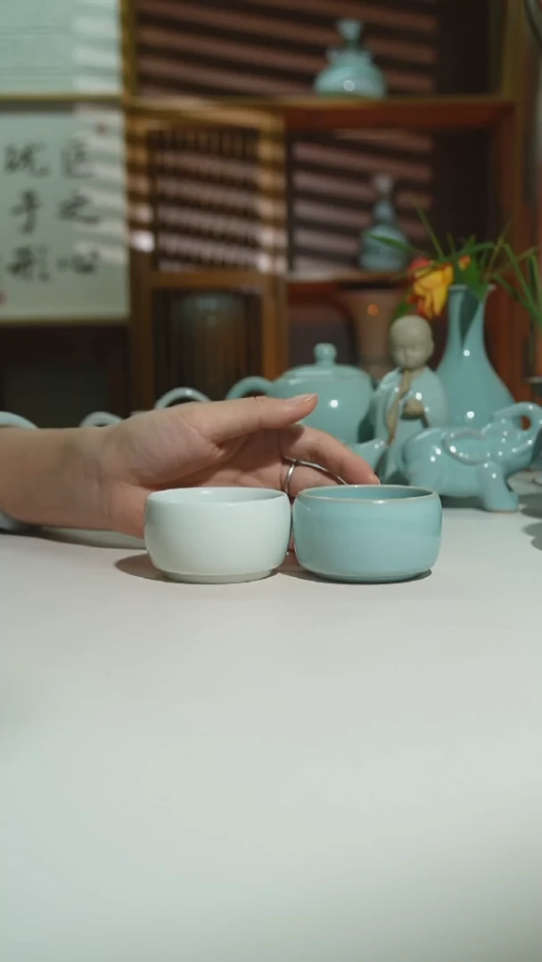 天青玉清悟道杯一对安全发货