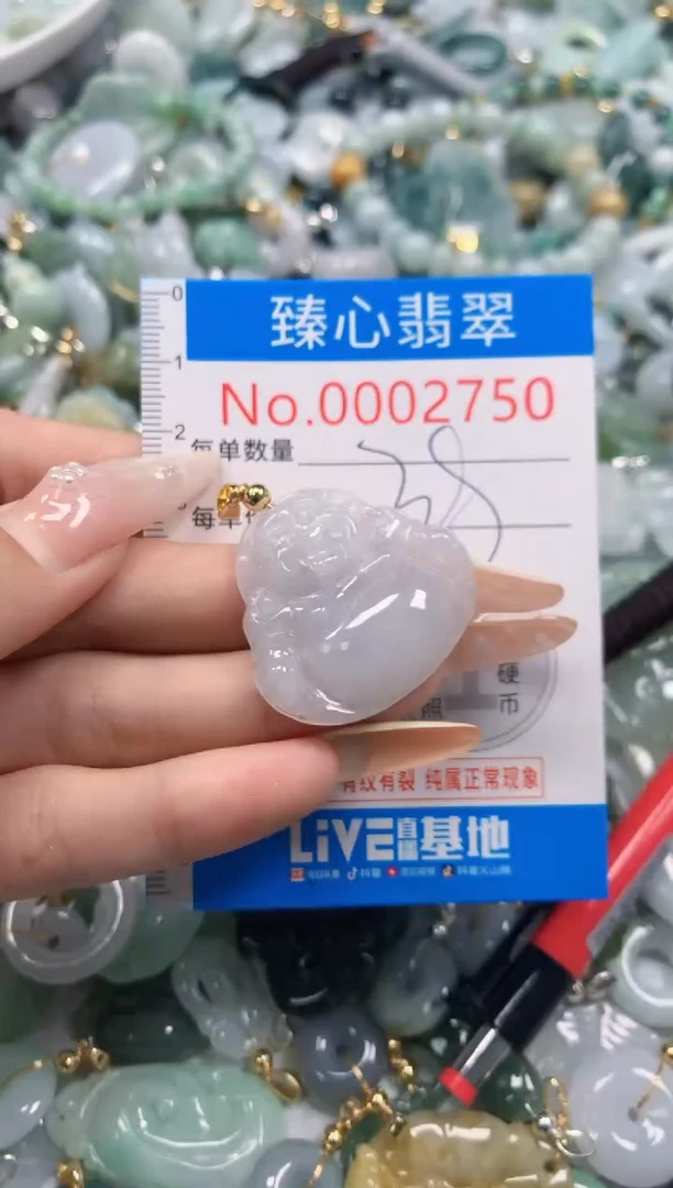 翡翠未镶嵌颈饰含绳0002750