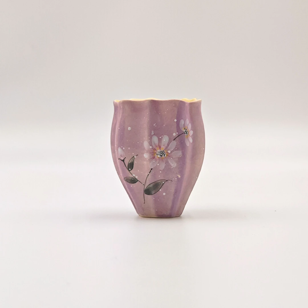 绣球花釉下彩紫鳞茶杯精致品茗功夫茶具