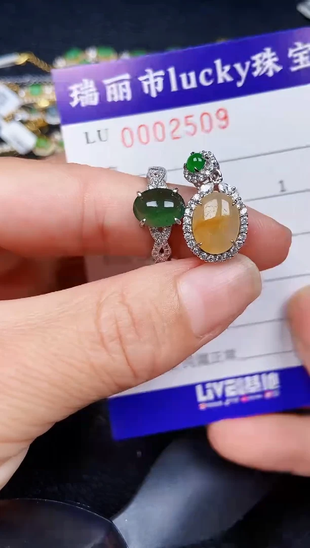 翡翠银S925镶嵌颈饰2509