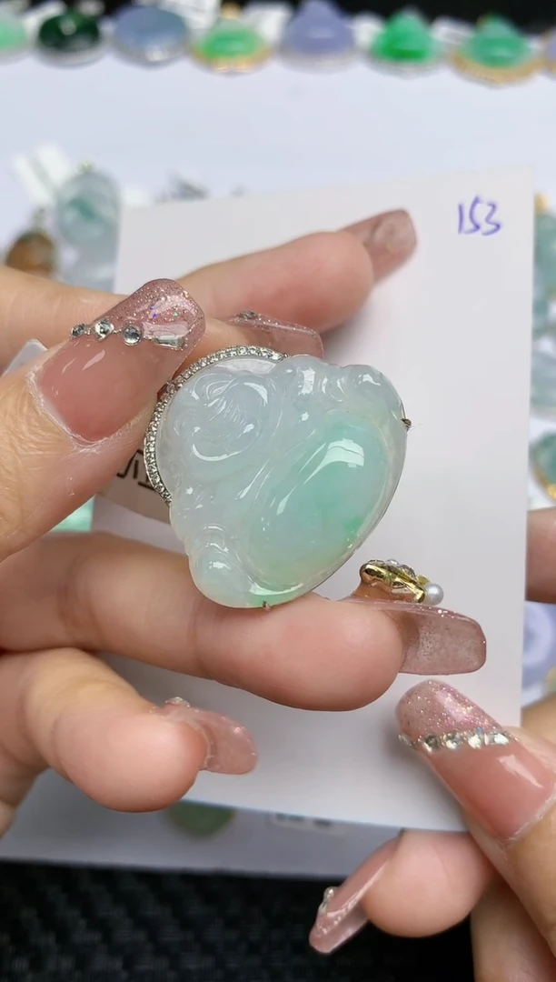 【闪购商品】翡翠颈饰18K金镶嵌天然A货翡翠 153