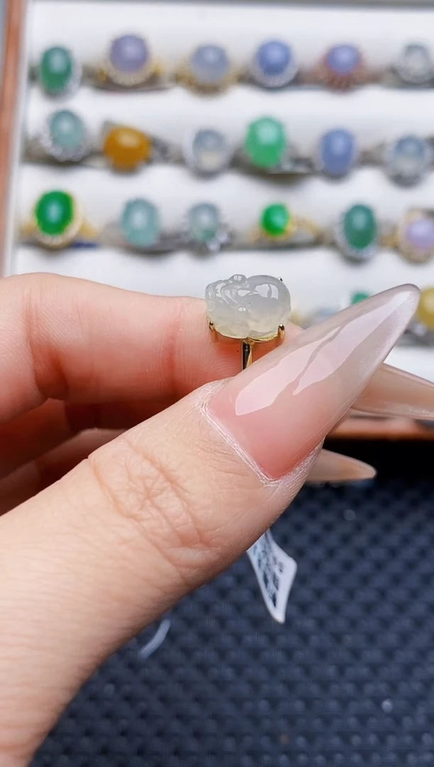 银S925镶嵌戒指翡翠3271