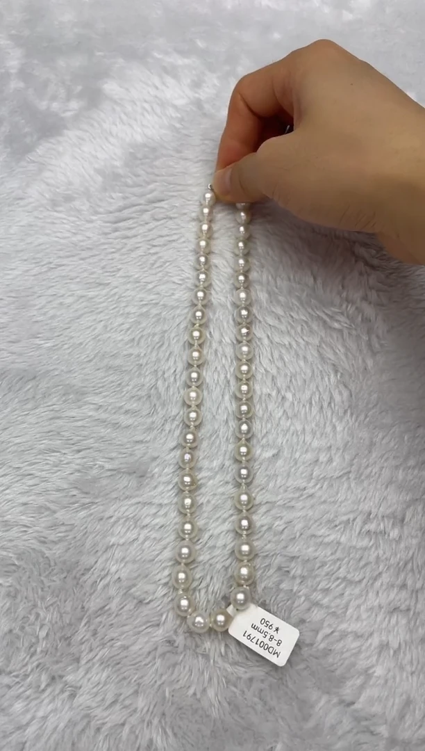 项链银S925镶嵌海水珍珠AK8-8.5mm
