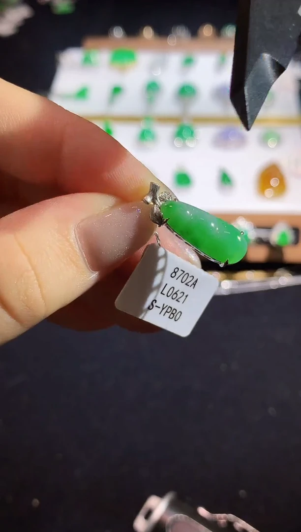 翡翠18K金镶嵌吊坠(不含链)L0621多样性发其一