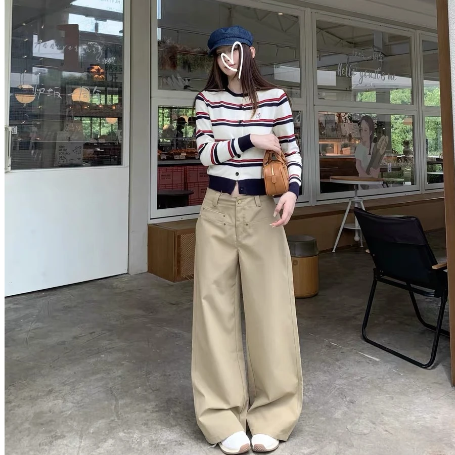 （现货）2025秋季新款直筒休闲裤女复古百搭阔腿裤子女