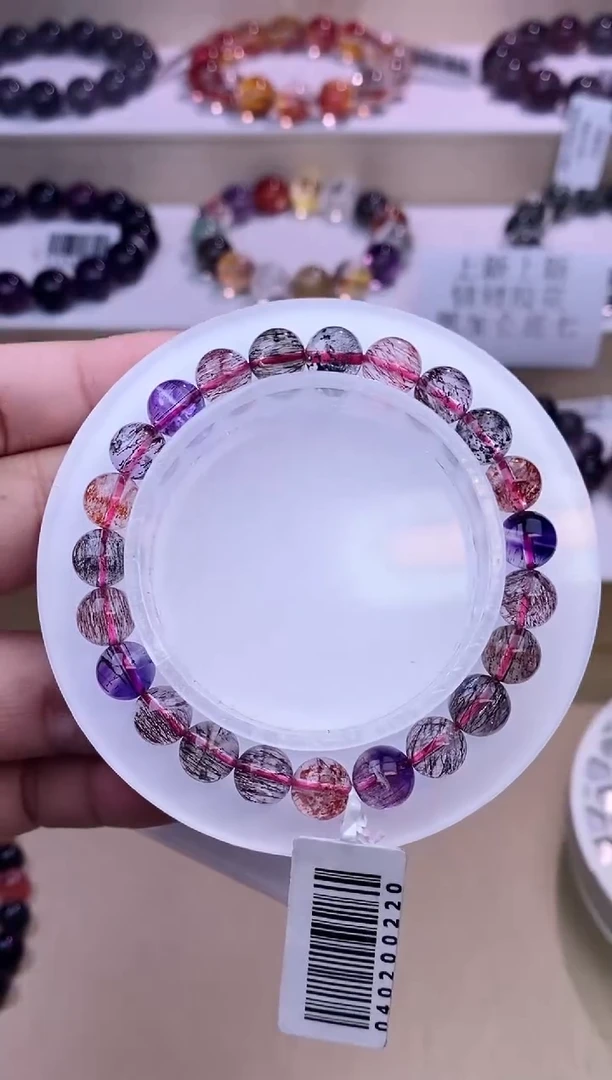 水晶手链未镶嵌黑加仑超七8m+