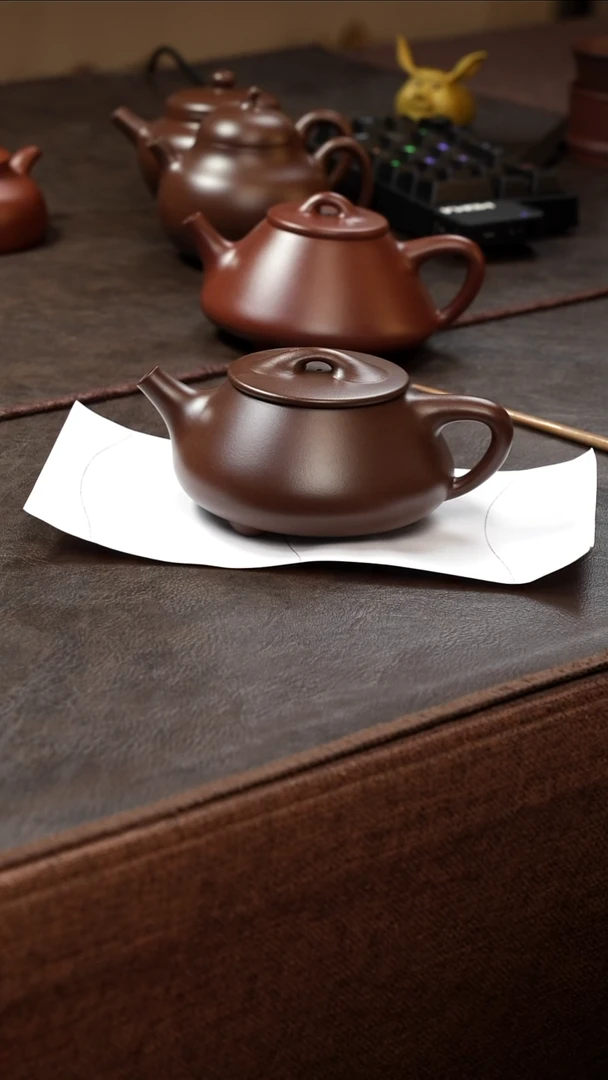 茶壶紫砂壶·19老紫泥满瓢225cc