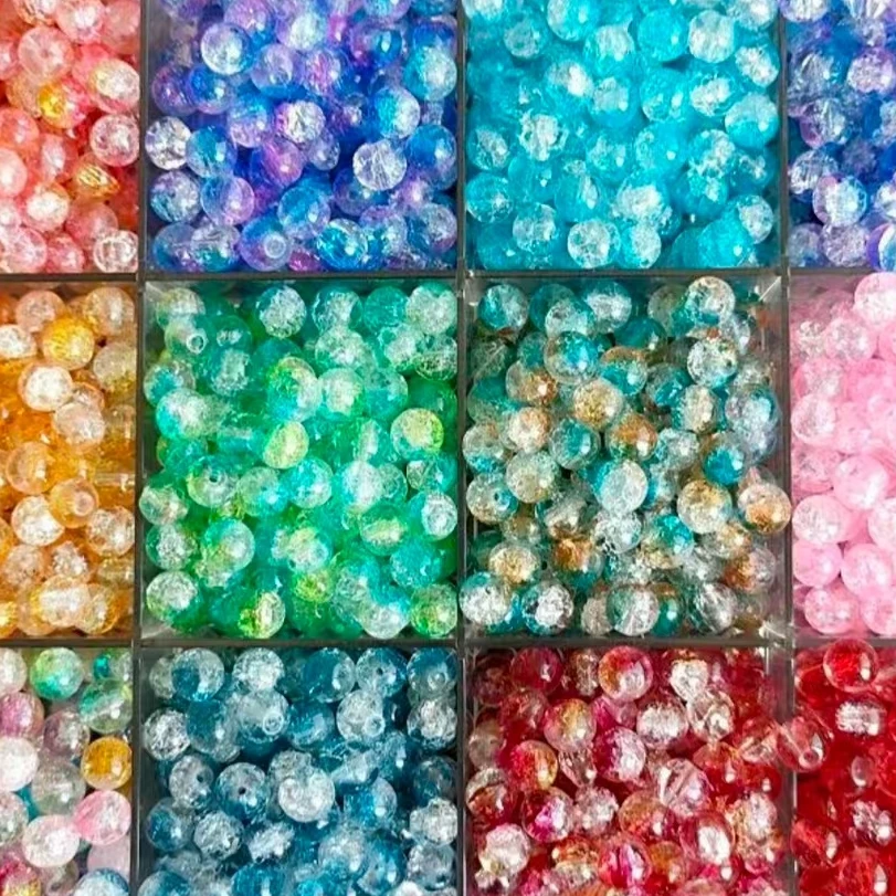 半成品饰品DIY精选琉璃珠爆花玉碎透珠时尚气质百搭挖挖乐