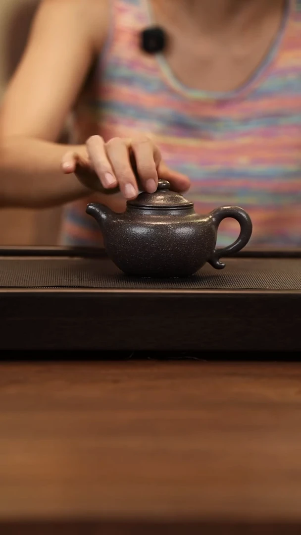 茶壶紫砂手磨天青