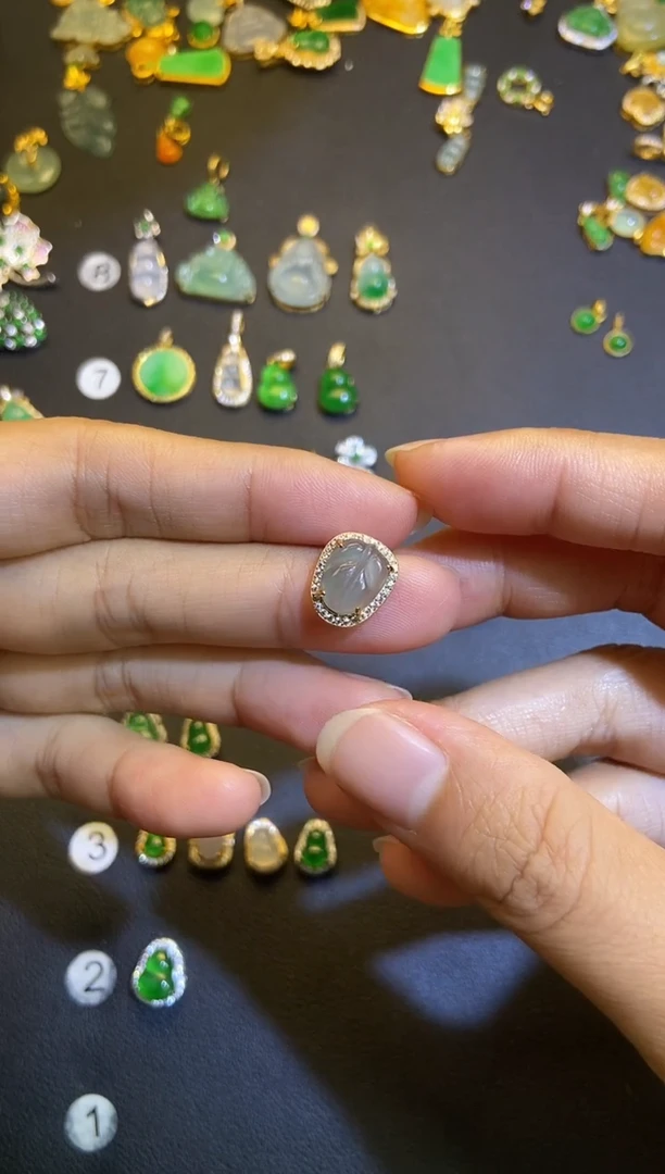 吊坠(不含链)银S925镶嵌翡翠1