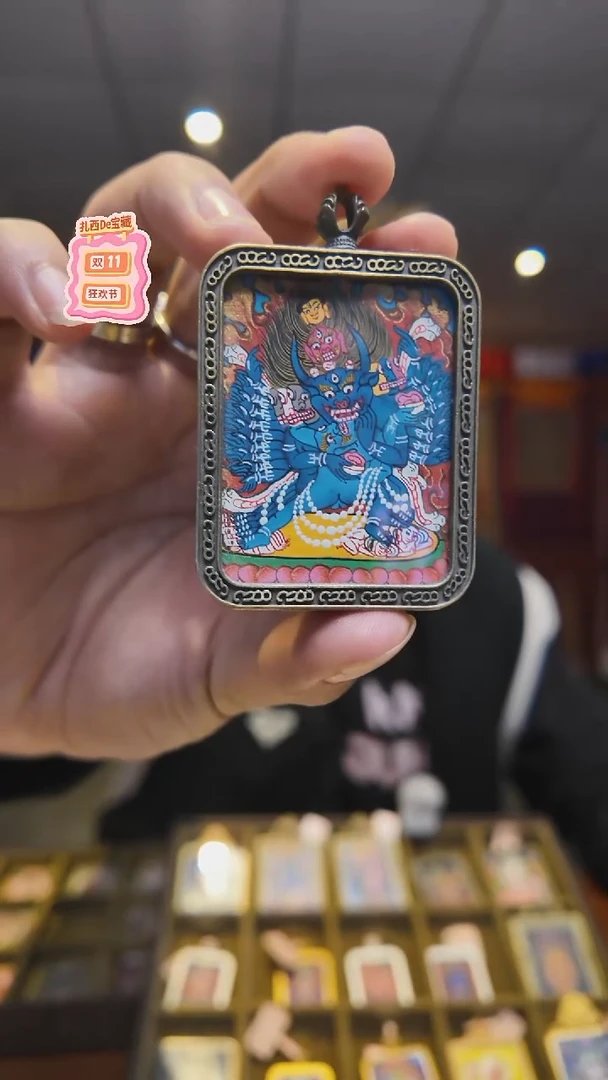 吊坠手绘唐卡大威德