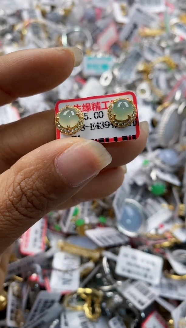 银S925镶嵌戒指翡翠555----6