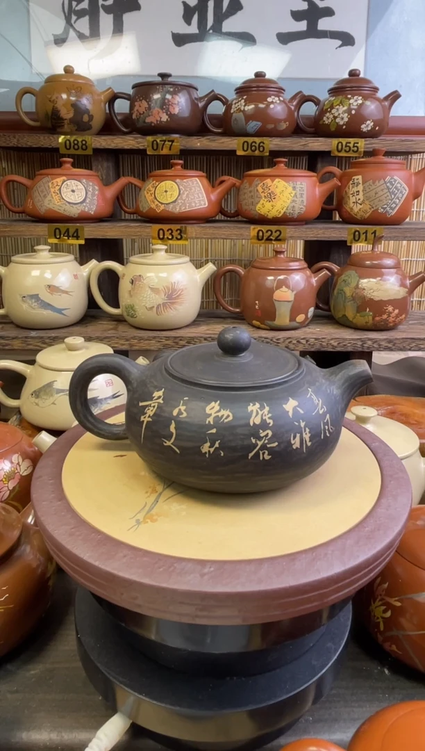 杯零*建水紫陶手工打磨彩填壶