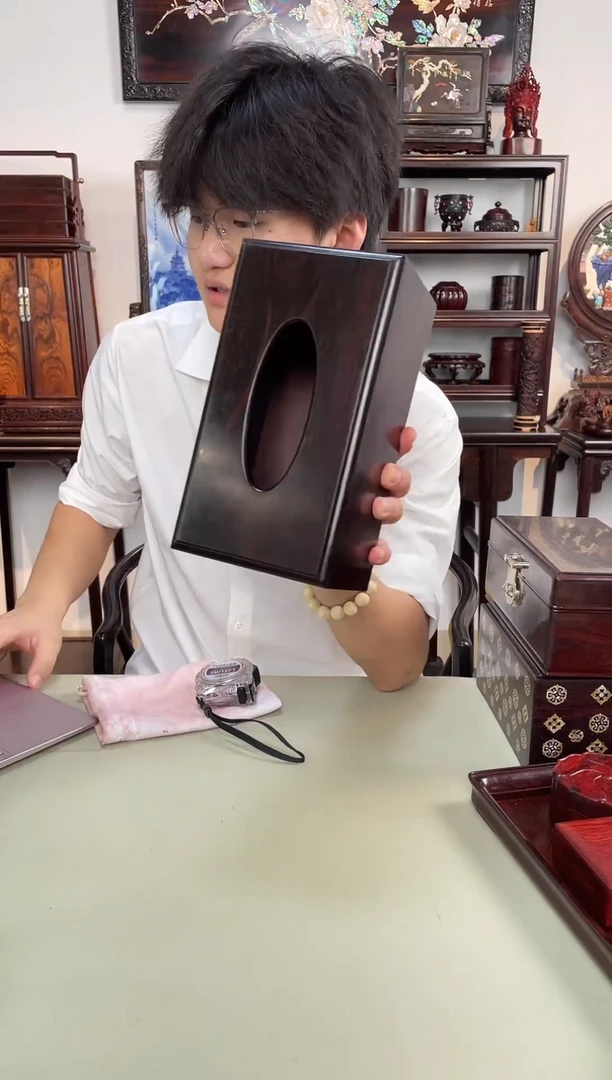 紫檀木类成套家具纸巾盒
