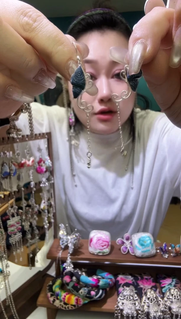 刺绣纯手工民族风刺绣耳环