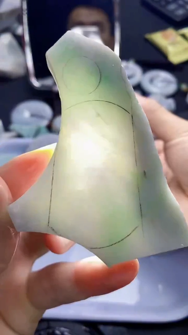 裸石翡翠啊*天然缅甸A货【海】018