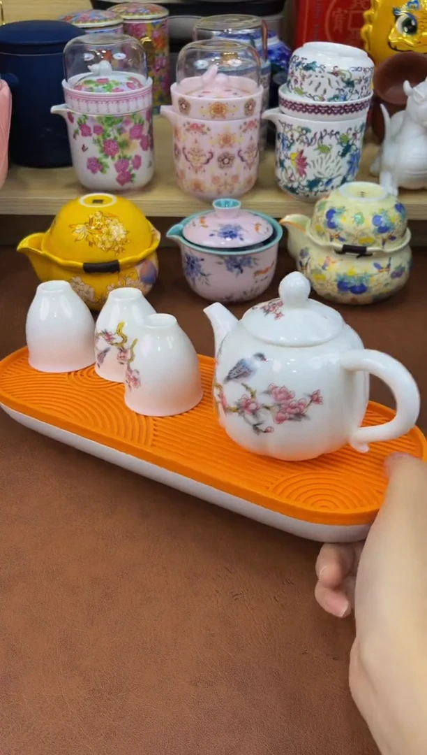 陶瓷茶具摆件旅行套组
