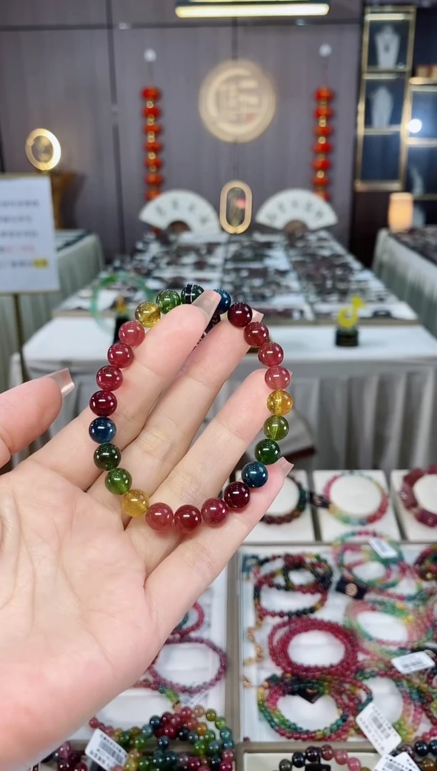 未镶嵌收藏级老矿碧玺单圈手串7mm+碧玺hon多样性发一条