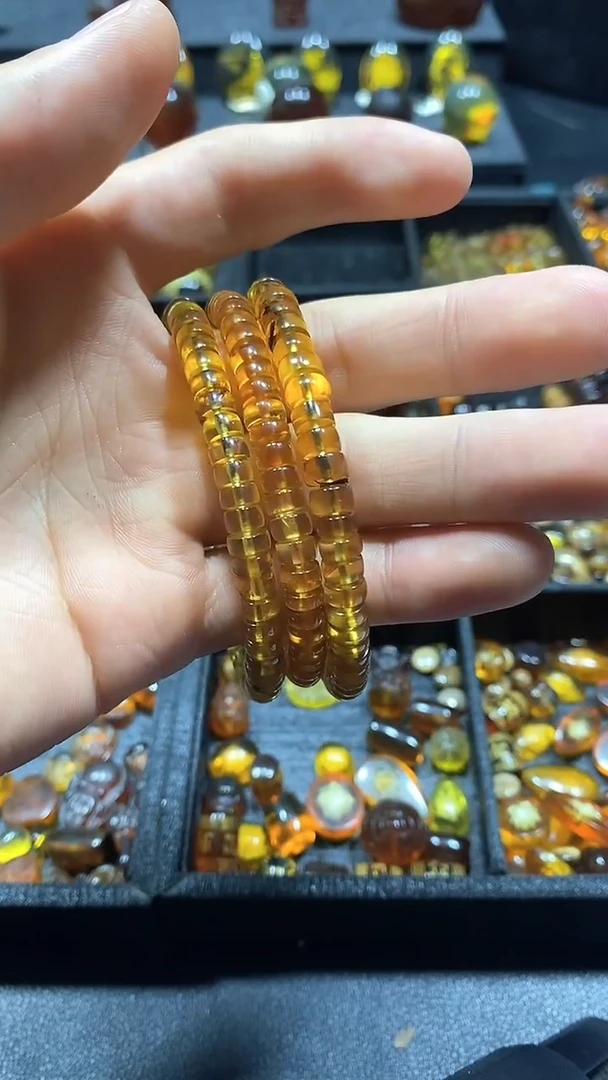 琥珀颈饰未镶嵌天然缅甸琥珀手串