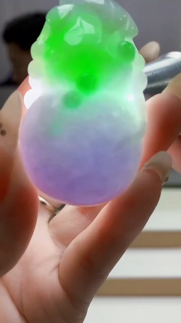 未镶嵌定制翡翠不**y4917DD-毛货挂件