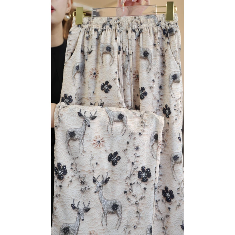 K05 新款缎面宽松休闲百搭阔腿裤-蕾蕾