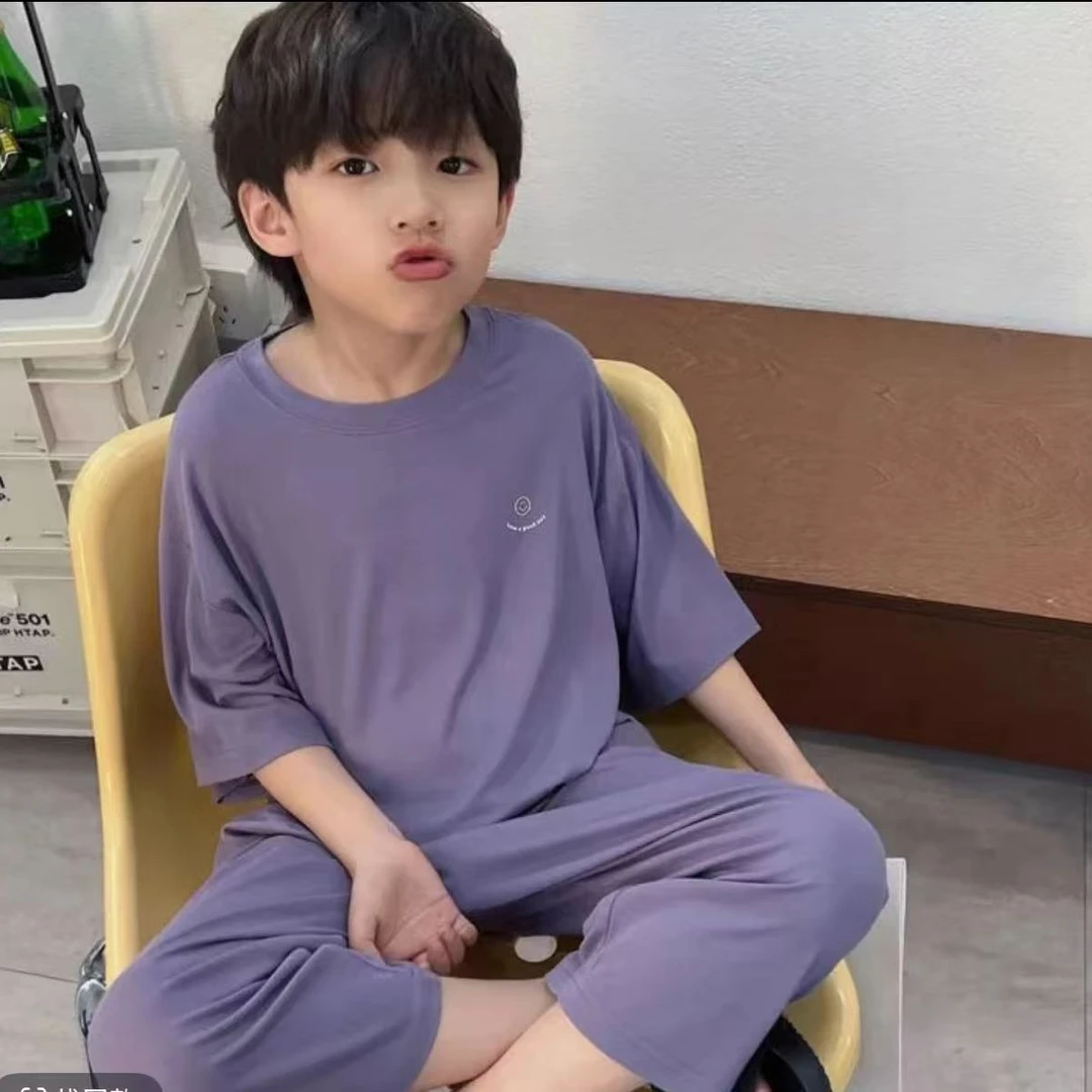 儿童夏季家居服套装【艾草精华】两件套男童女童休闲韩版宽松