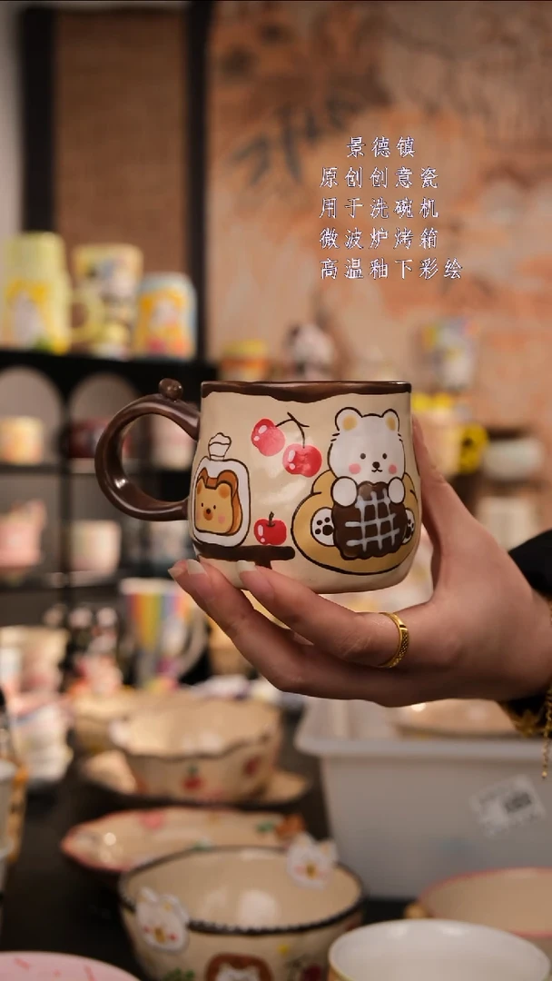 摆件陶旺的可以手工手绘设计师款