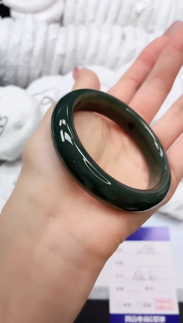 和田玉手镯未镶嵌10K186-54