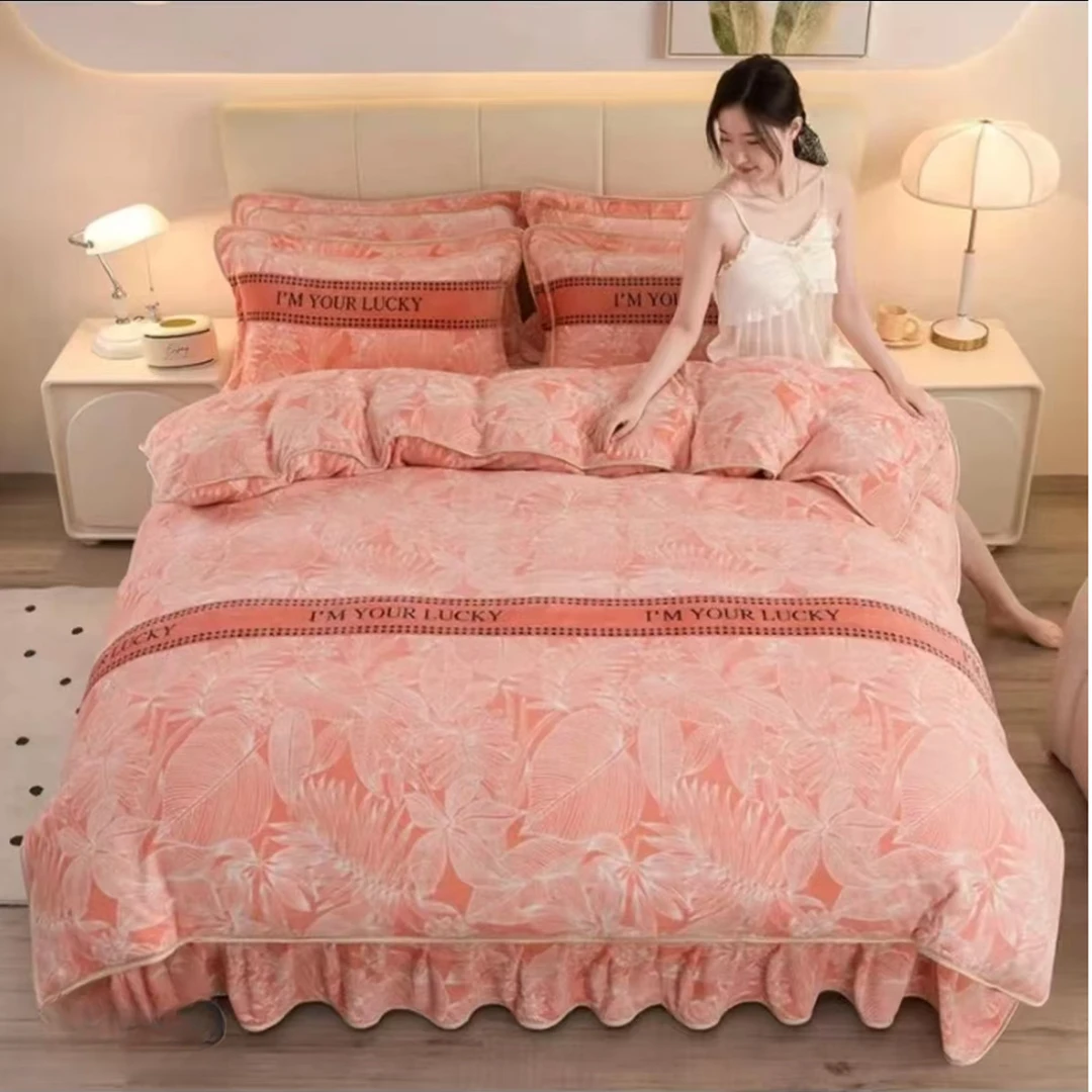 【梦娜粉色冬被】双人牛奶绒加绒加厚绒被jan9th