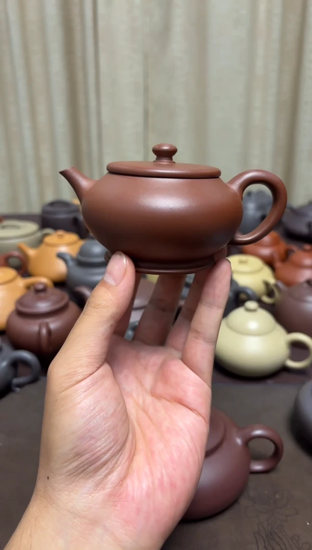 茶壶紫砂台西红皮龙圆鼓140cc