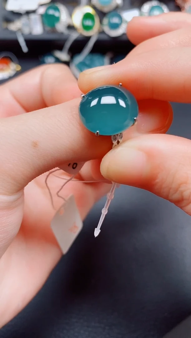 银S925镶嵌戒指翡翠翡翠