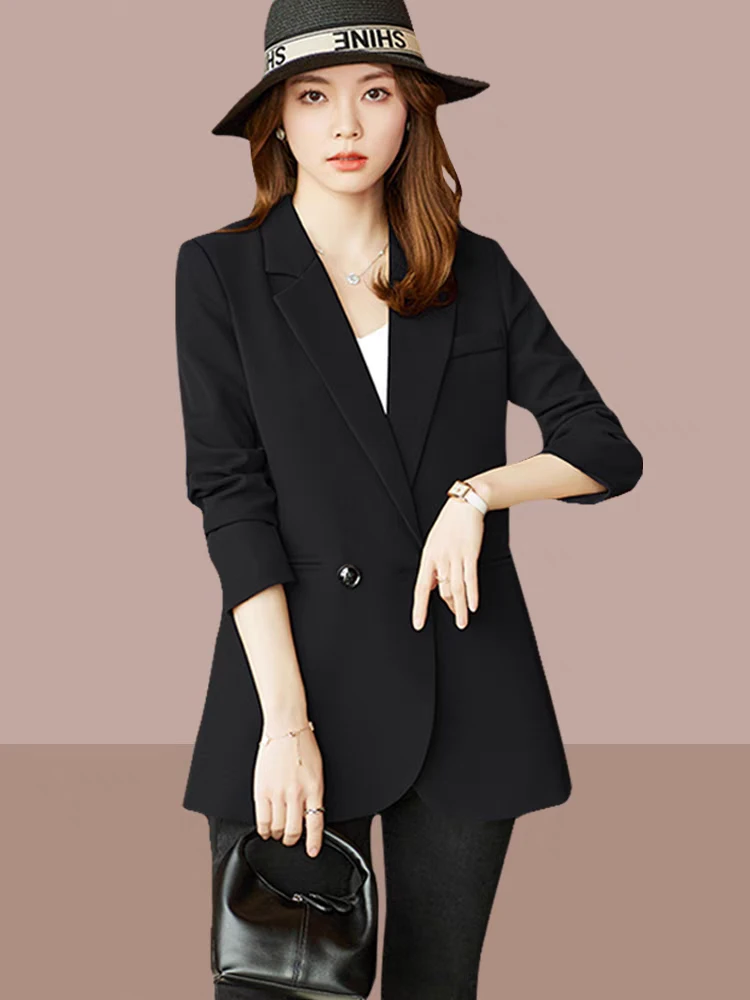 大码西装外套女韩版宽松百搭