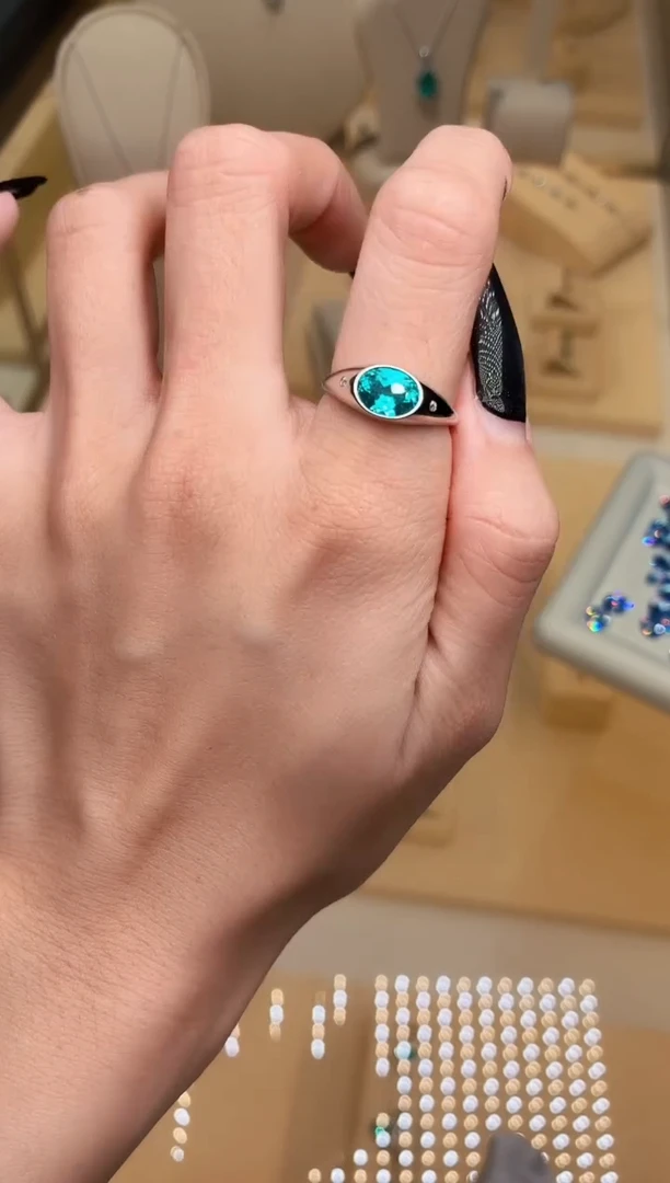 无925银 无品牌 925银 轻奢女神款霓虹电光蓝系列