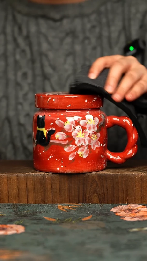 杯釉下彩手工手绘同款陶器