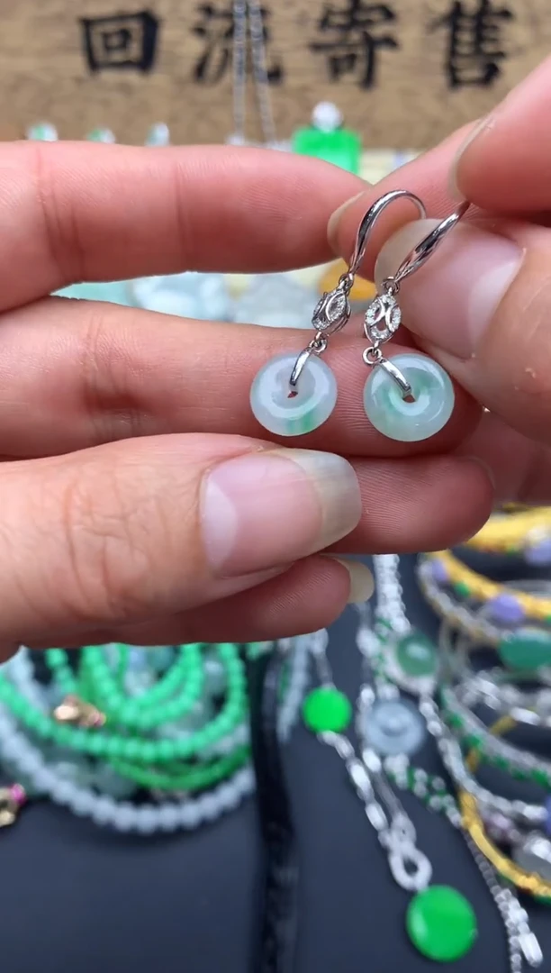 【闪购商品】翡翠耳饰18K金镶嵌89-中国好珍宝