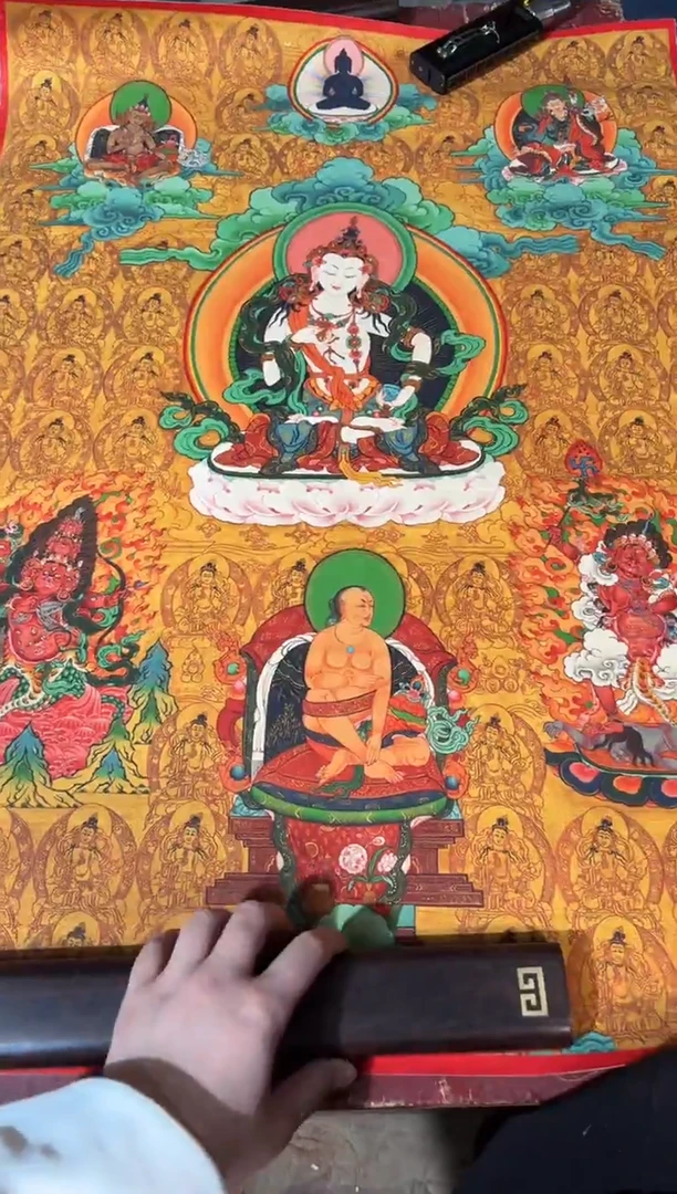 卷轴画龙妹的唐卡tk16