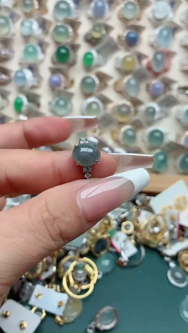 吊坠(不含链)银S925镶嵌翡翠.