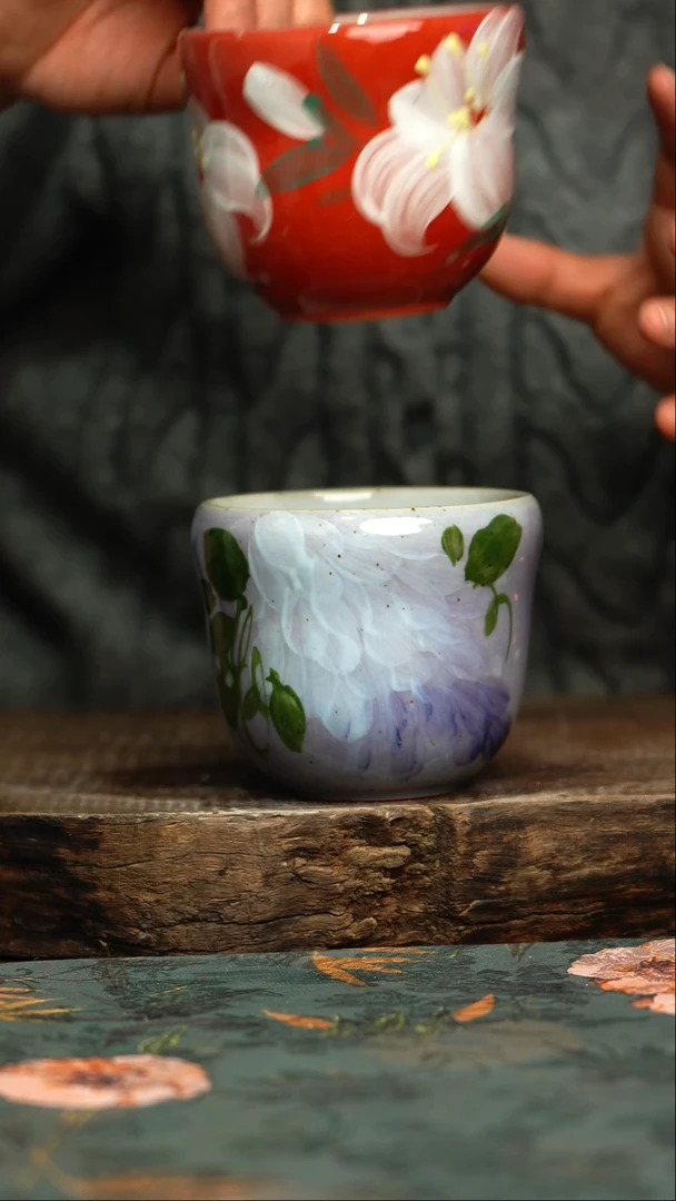 【闪购商品】杯釉下彩手工手绘同款陶器