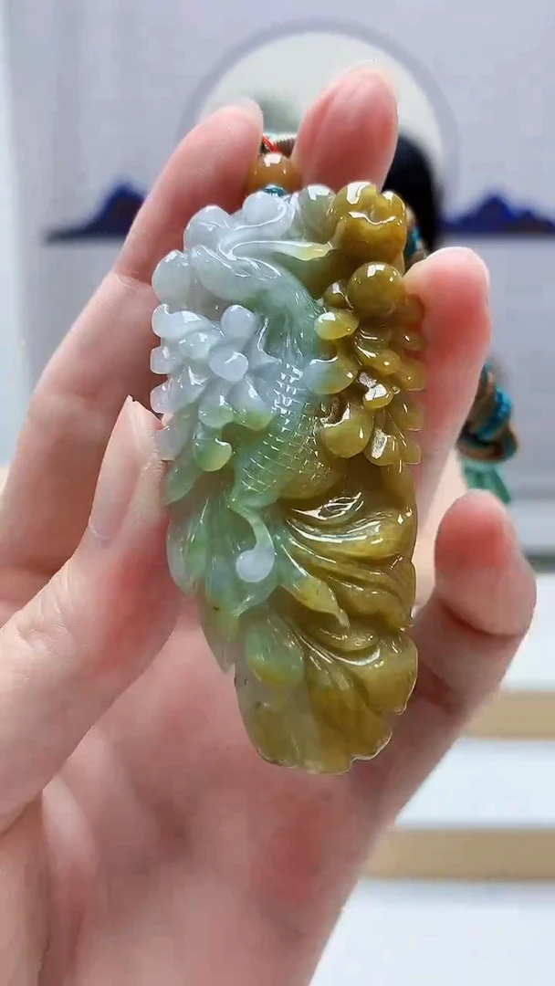 未镶嵌定制翡翠4852zm-毛货挂件凤凰25