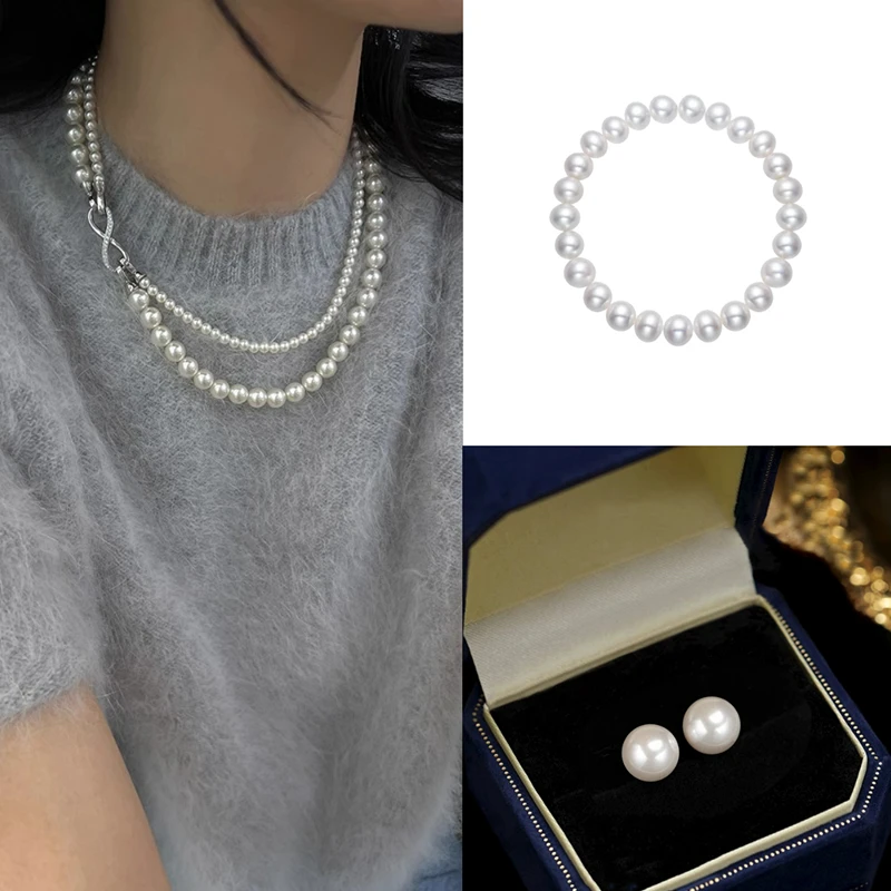 施家珠项链手链耳钉【拍一发三】双层叠戴项链轻奢气质可拆分颈链