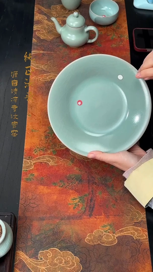 摆件清凉寺原矿釉折腰盘12