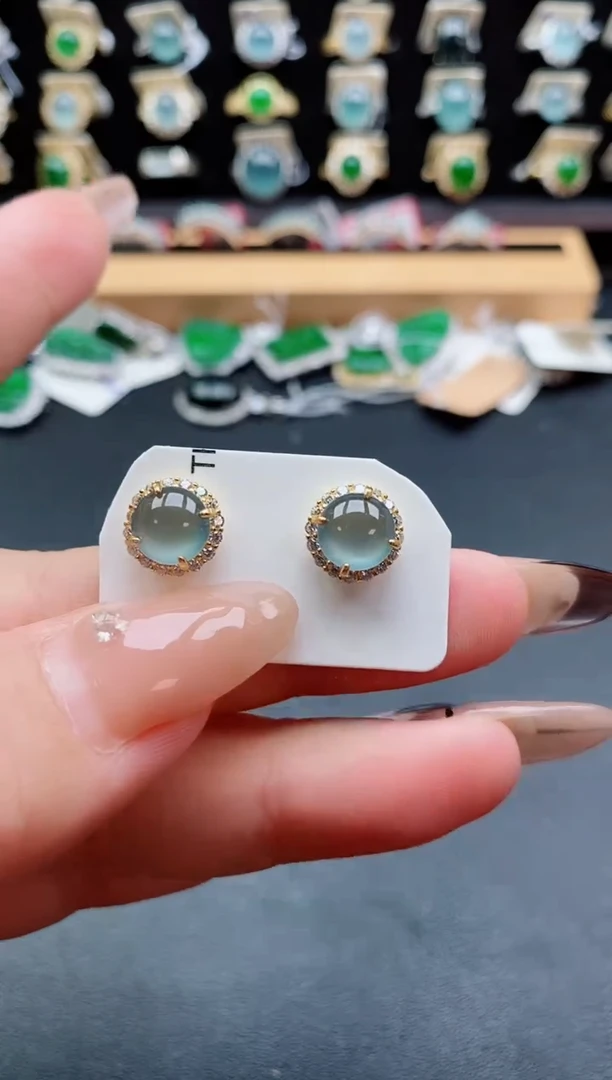 银S925镶嵌戒指翡翠1