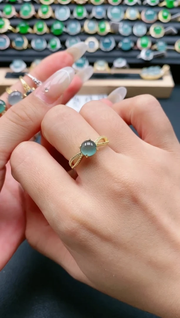 【闪购商品】翡翠戒指银S925镶嵌1111111