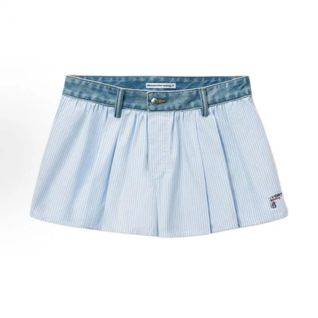 【超薄纯棉+原版原标】阔腿空调遛弯裤简约拼接宽松短裤