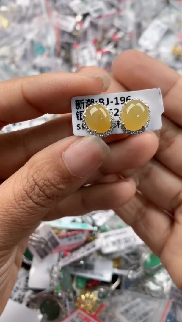 银S925镶嵌戒指翡翠5555----8