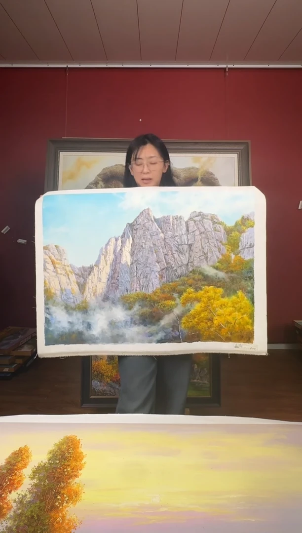 油画【40号】约90*60cm丨朝鲜原创纯手绘孤品油画丨顺丰包邮