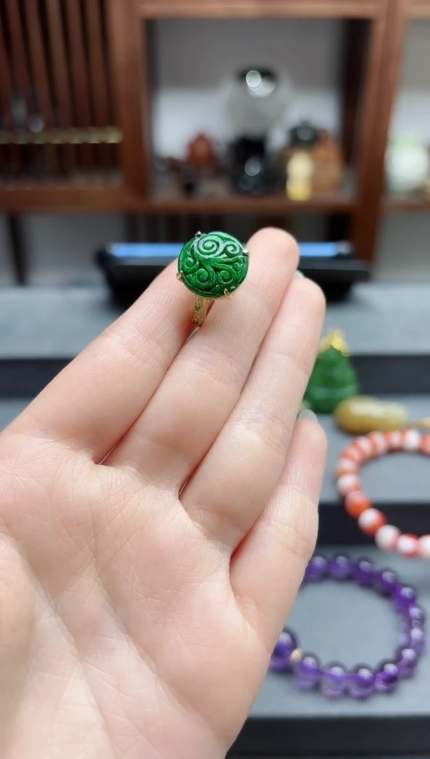 【闪购商品】翡翠戒指银S925镶嵌翡翠戒指 MH