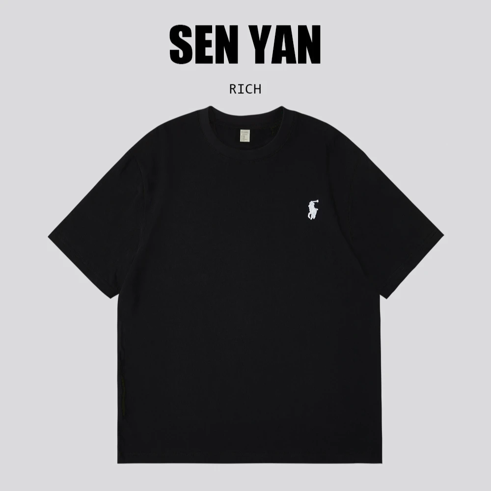 A31 拉夫小印潮流百搭圆领宽松重磅短袖T恤男女款男士网红款衣服