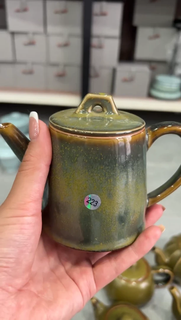 杯茶叶末秤砣壶瑕223