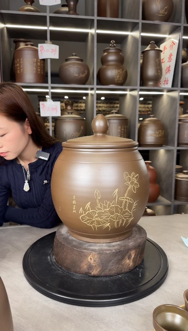 【闪购商品】罐本陶手作坭兴陶4-5斤茶叶罐盖扭瑕疵